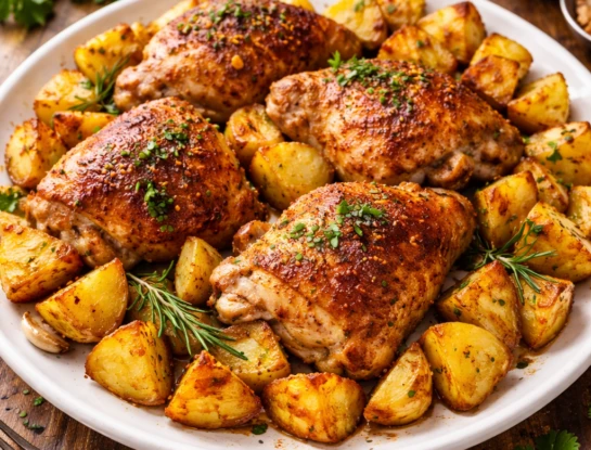 Pollo al horno con papas
