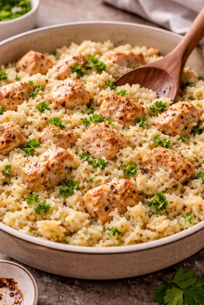 Arroz cremoso con pollo