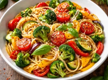 pastas con verdura destacada