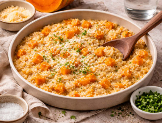 Receta fácil del día: arroz cremoso de calabaza en 25 minutos (económico y rendidor)