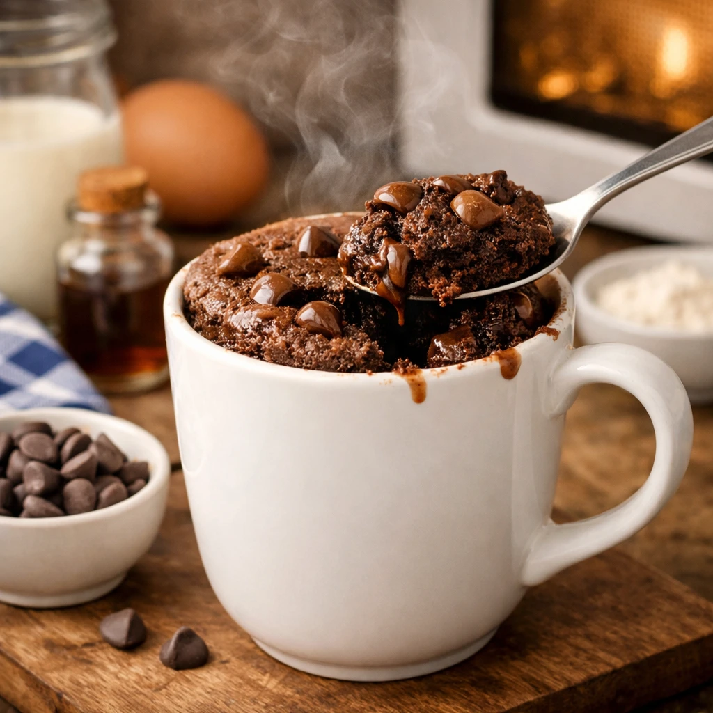 Bizcochuelo de chocolate en taza-DESTACADA