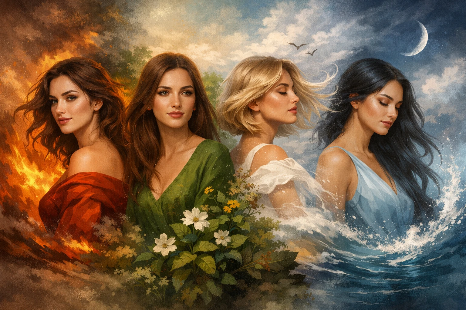 Los cuatro elementos de la naturaleza y la personalidad femenina según la astrología