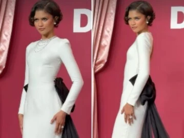 Zendaya impactó en París con un look nupcial en la premiere de The Drama