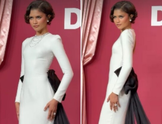 Zendaya impactó en París con un look nupcial en la premiere de "The Drama"