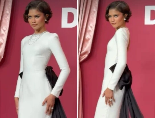 Zendaya impactó en París con un look nupcial en la premiere de The Drama