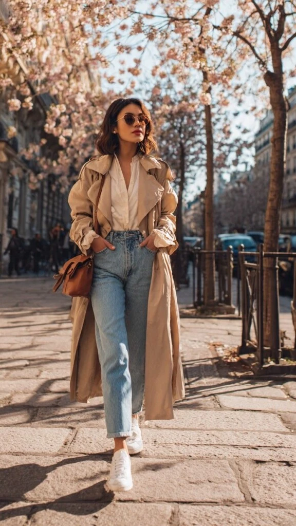 Jean + trench