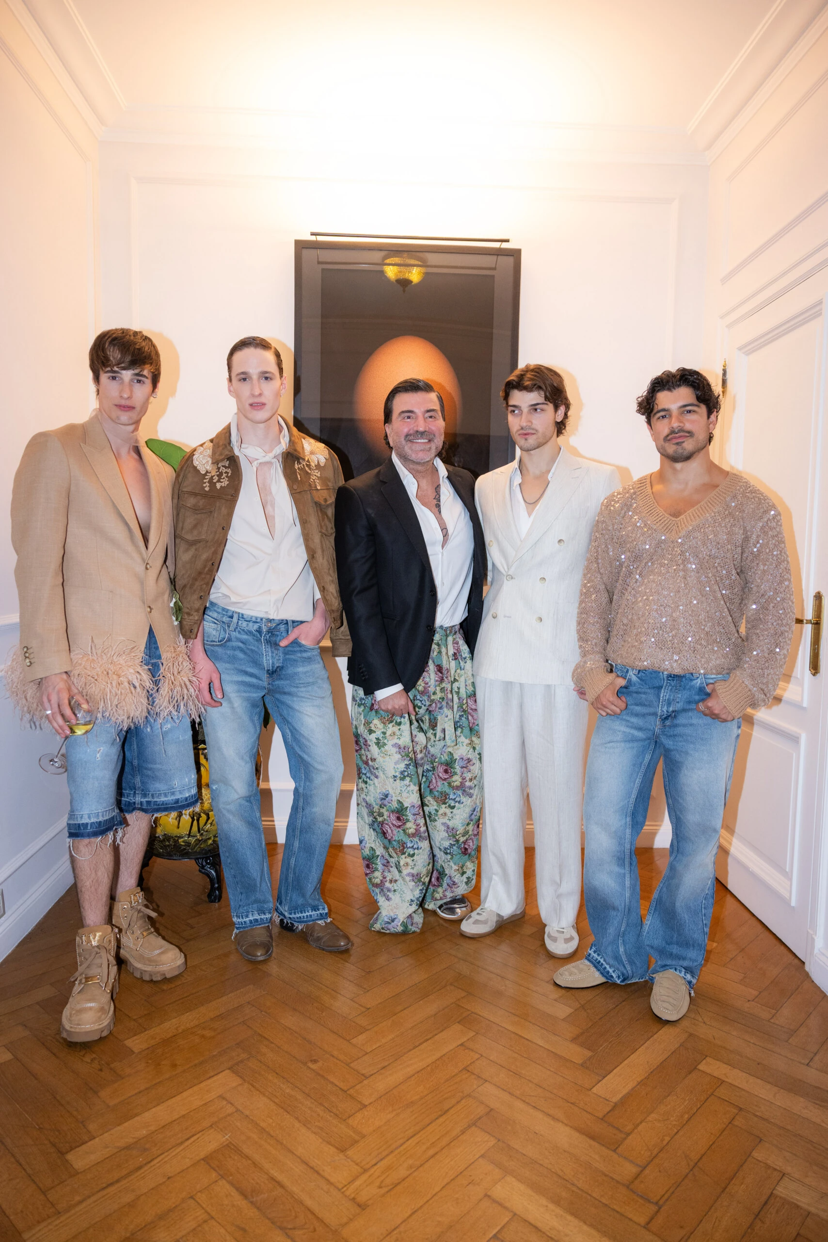 Nicolás Dipace, Francisco Villa Picasso, Luca Bertoldi y Felipe Hurtado junto a Javier Saiach. 