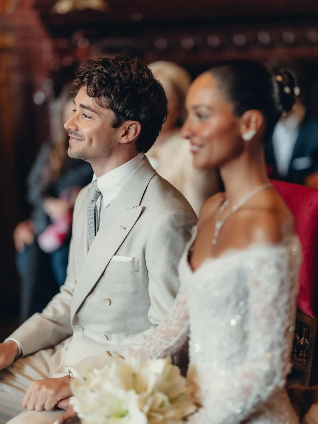 La boda secreta de Charles Leclerc y Alexandra Saint Mleux: fotos, vestido y detalles