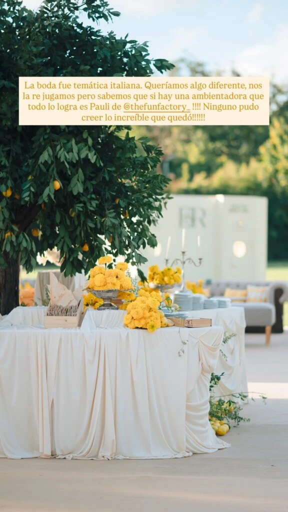 Emily Lucius reveló que la boda estuvo inspirada en la Costa Amalfitana. Fotos: IG. 