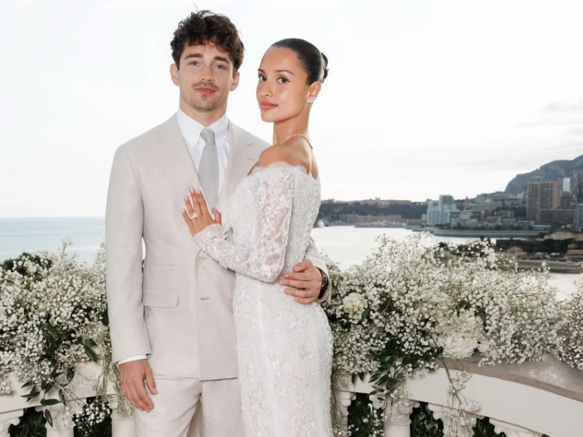 La boda secreta de Charles Leclerc y Alexandra Saint Mleux: fotos, vestido y detalles