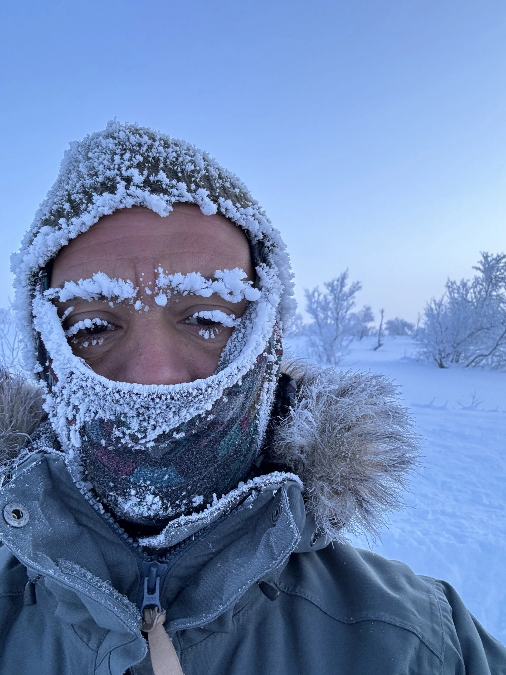 Nico Sorín soportó extraordinarias temperaturas bajo cero. 