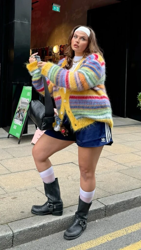 La base de esta tendencia es elegir un zapato que rompa con la estética del look.