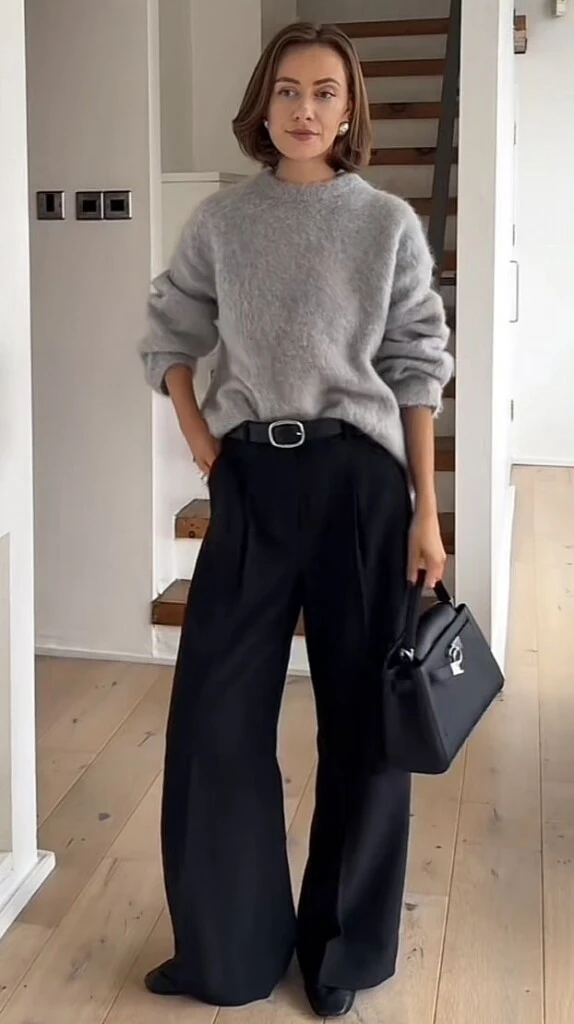 Pantalón sastrero más suéter