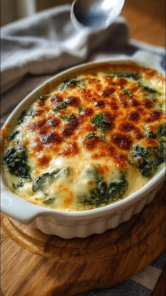 Espinacas gratinadas. Foto: Pinterest