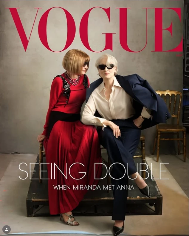 Anna Wintour y Meryl Streep en la tapa de Vogue.