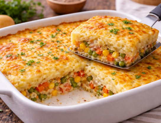 La receta fácil del día: pastel de papas y verduras cremoso listo en 30 minutos