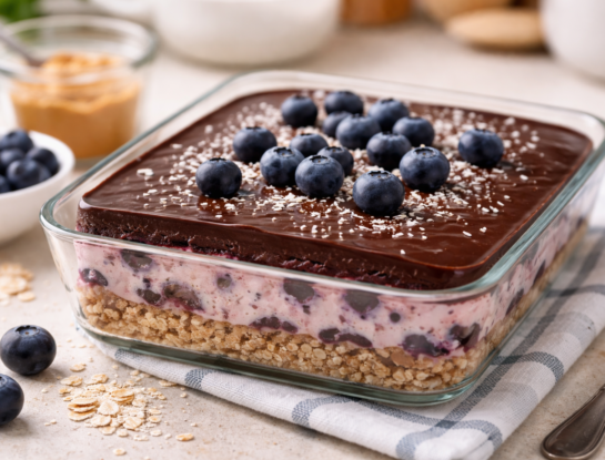 Postre saludable de arándanos y chocolate: una receta fit fácil y deliciosa