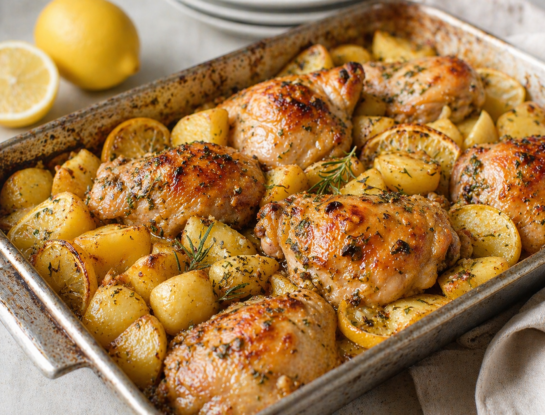 La receta fácil del día: pollo al limón con papas doradas listo en 30 minutos
