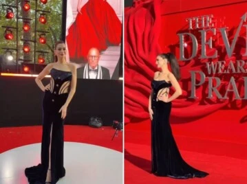 El look de alto impacto de Anne Hathaway en la premiere de "El diablo viste a la moda 2" en Londres