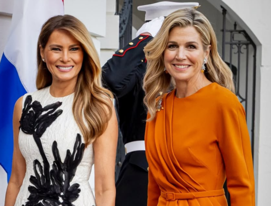 Máxima y Melania Trump: encuentro de estilo en la Casa Blanca entre el naranja icónico y el blanco y negro arty