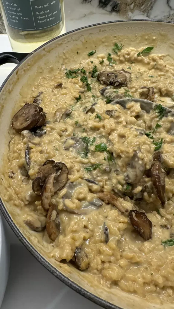 Arroz cremoso con champiñones. Foto: Pinterest