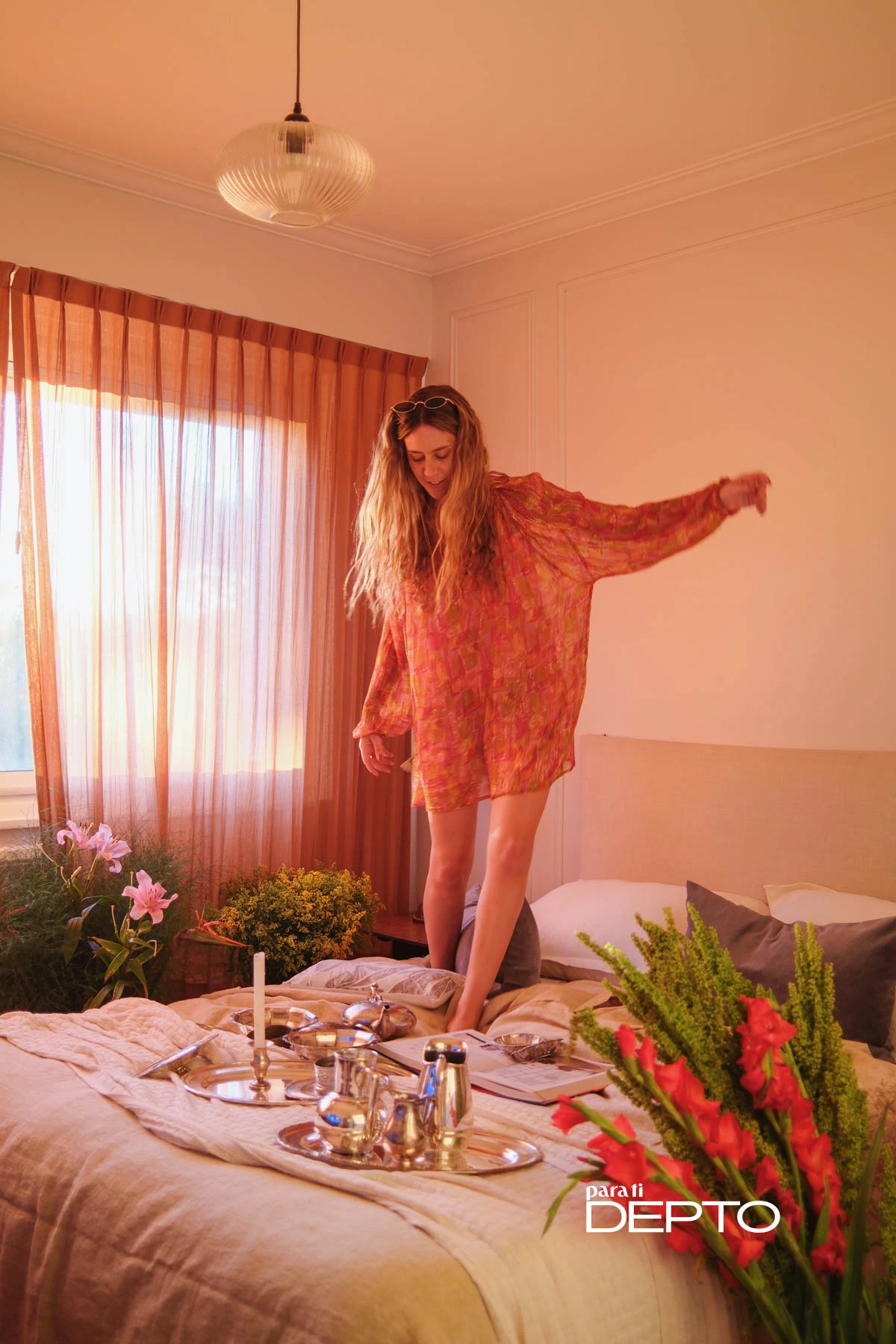 El dormitorio de Inés Taquini propone una pausa dentro de la casa. 