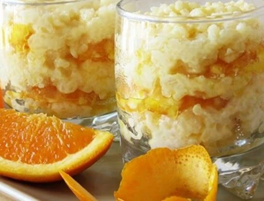 Arroz con leche a la naranja