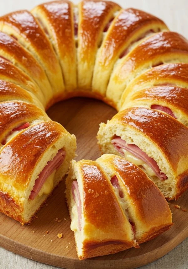 Rosca rellena de jamón y queso. Foto: Pinterest