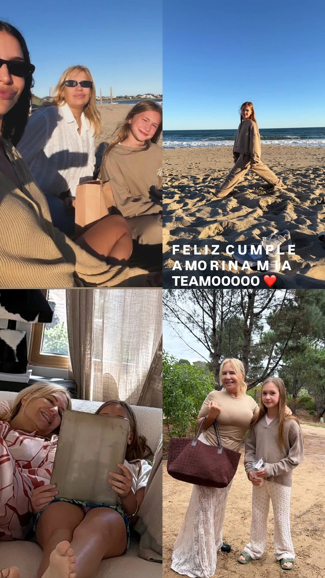 El posteo de Nora Colosimo a su nieta. Fotos: IG. 