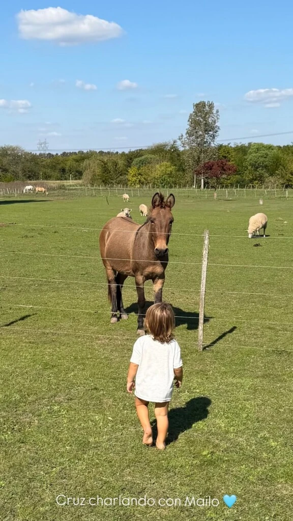 A lo largo del día, Nicole recorrió distintos espacios al aire libre acompañada por su hijo.