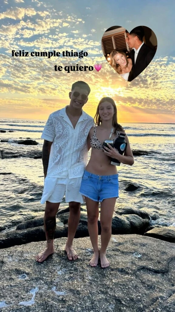 Allegra Cubero también saludó a Thiago, su cuñado.