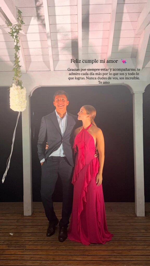 La tierna dedicatoria de Indiana Cubero a su novio Thiago.