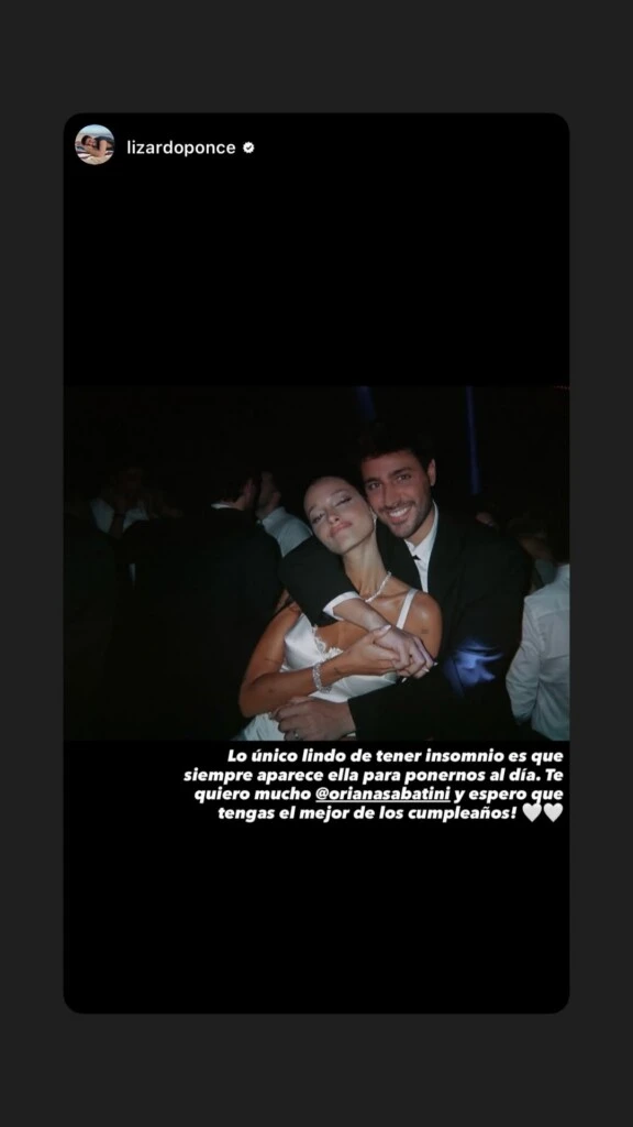 El tierno saludo de Lizardo Ponce a Oriana.