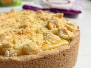 Tarta de duraznos con crumble el postre sin gluten ideal para el fin de semana DESTACADA