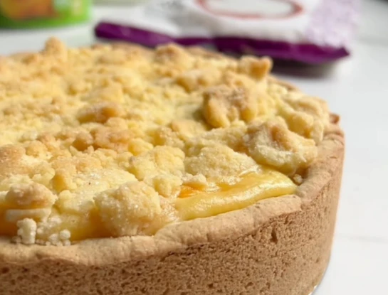 Tarta de duraznos con crumble el postre sin gluten ideal para el fin de semana DESTACADA