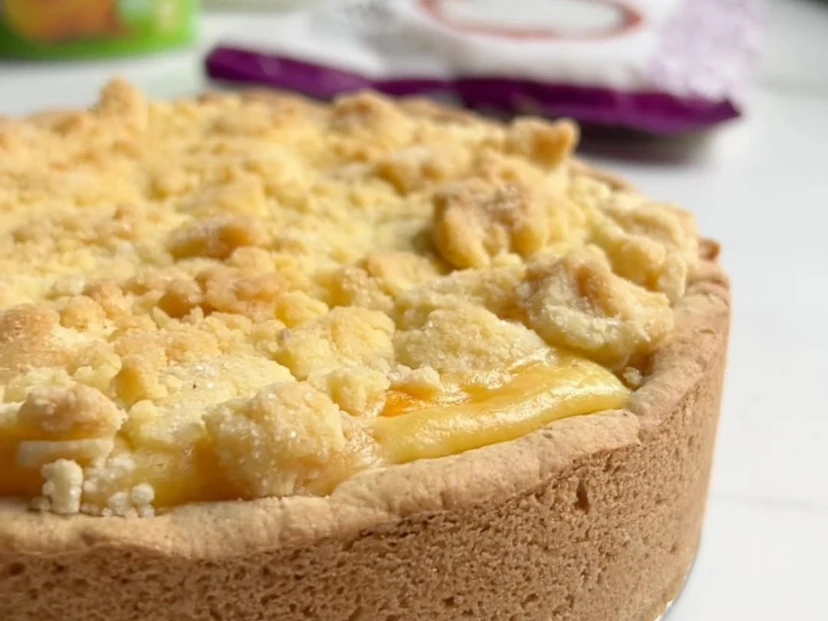 Tarta de duraznos con crumble el postre sin gluten ideal para el fin de semana DESTACADA