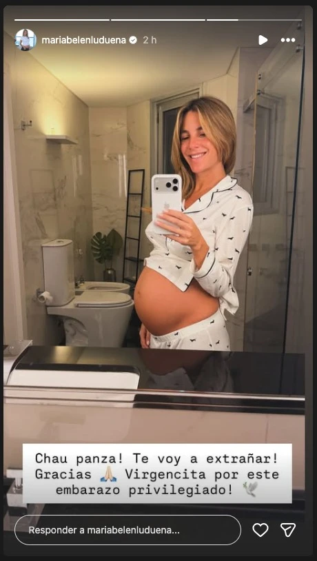 El posteo de María Belén Ludueña para despedirse de su panza. 