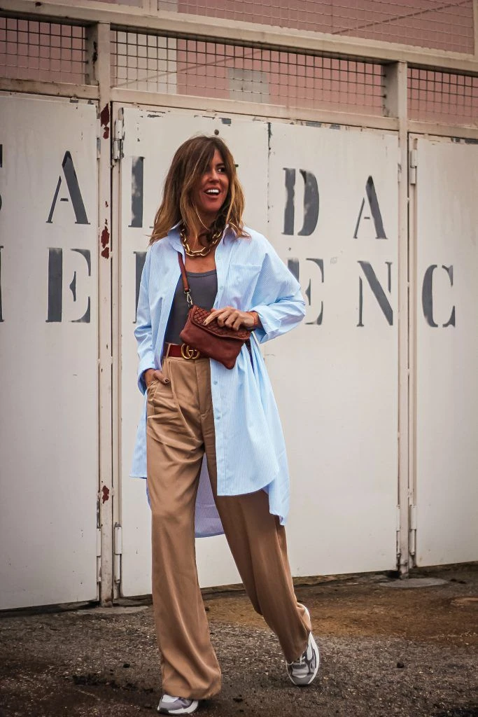 Pantalón suelto más camisa