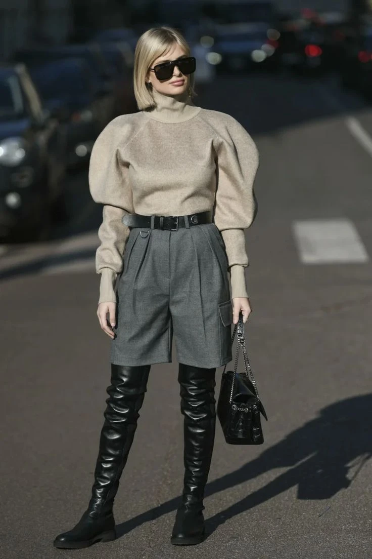 Guía de estilo: cómo llevar bermudas y botas en 7 looks de otoño