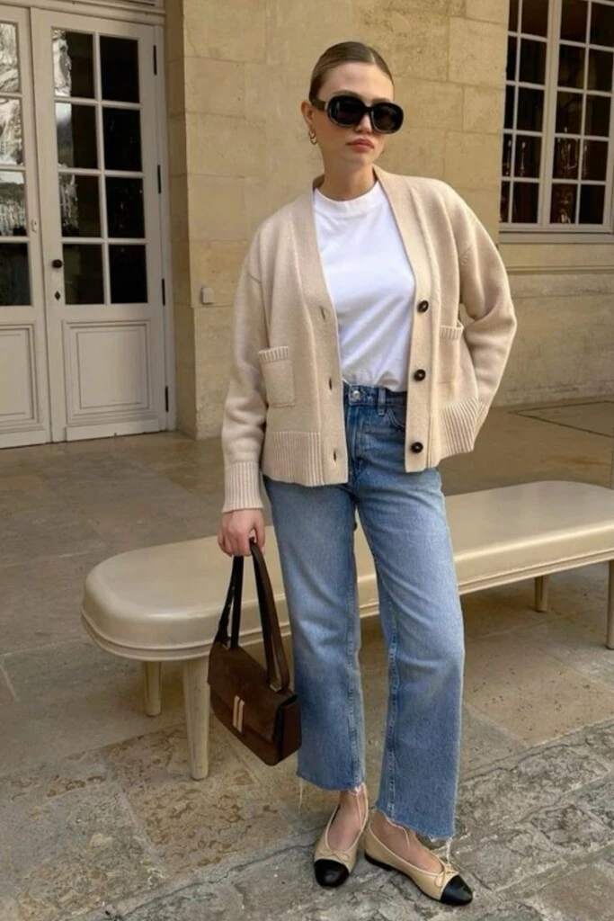 Jean más cardigan