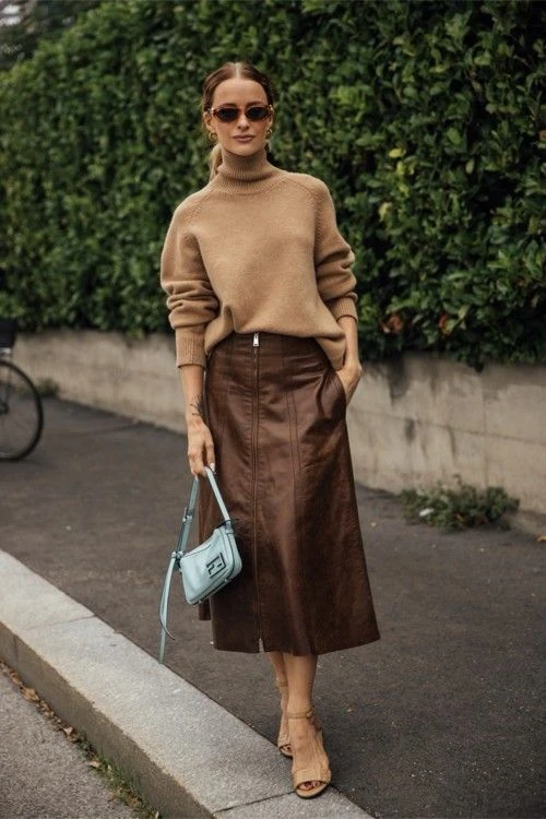 Guía de estilo: 5 looks con falda de cuero, la prenda que no puede faltar en tu placard 