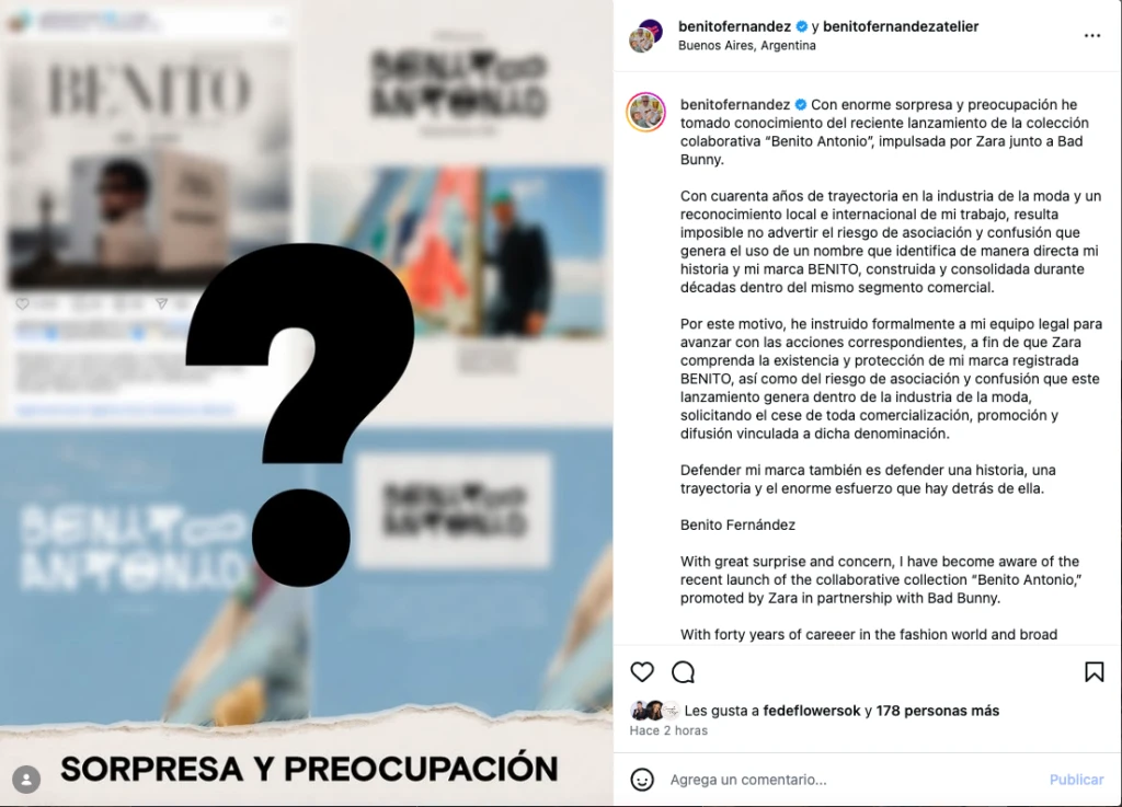 “Sorpresa y preocupación”: Benito Fernández anunció acciones legales contra Zara por la colección de Bad Bunny