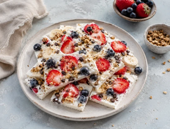Bark de yogur congelado: el snack saludable, fresco y fácil que es furor