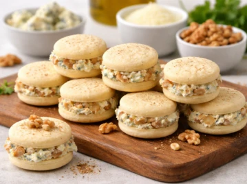Alfajores salados de maicena: receta fácil con queso azul y nueces