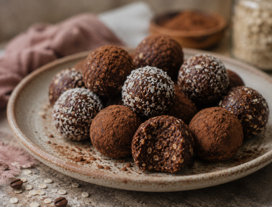 Trufas de avena, cacao y café: una receta fácil, saludable y sin horno