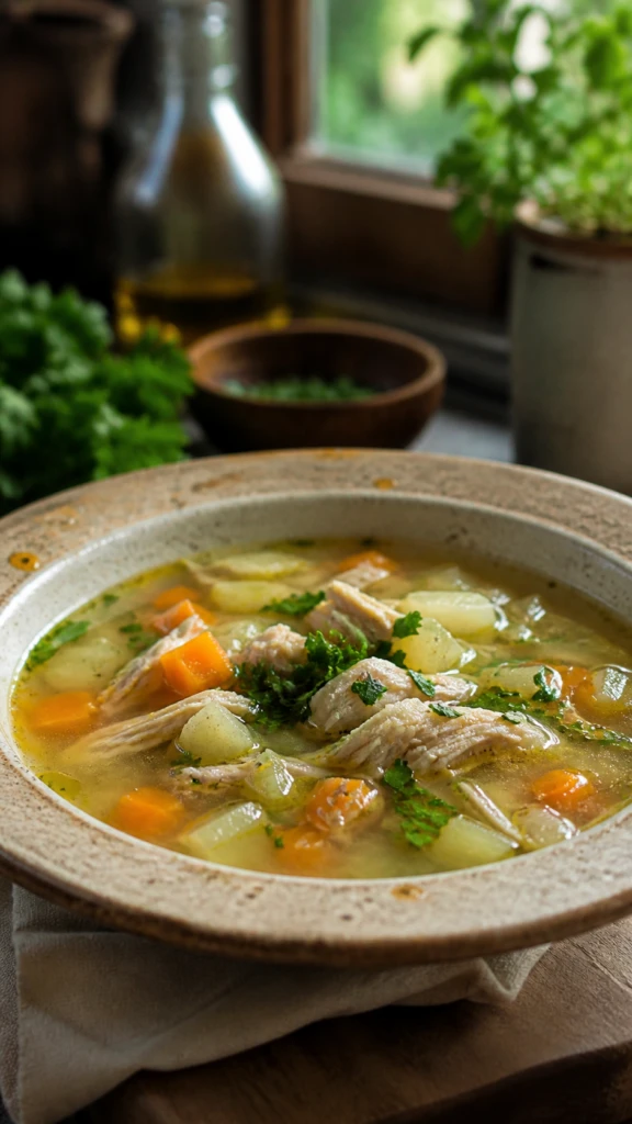 Sopa de pollo, la receta perfecta para un día de frío
