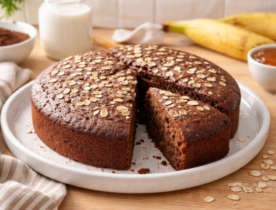 Torta matera fit: la receta con banana y chocolate ideal para la merienda