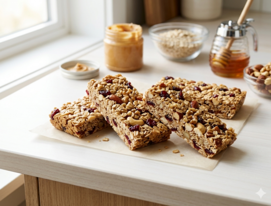 Barritas energéticas de avena y frutos secos: una opción práctica, casera y sin horno