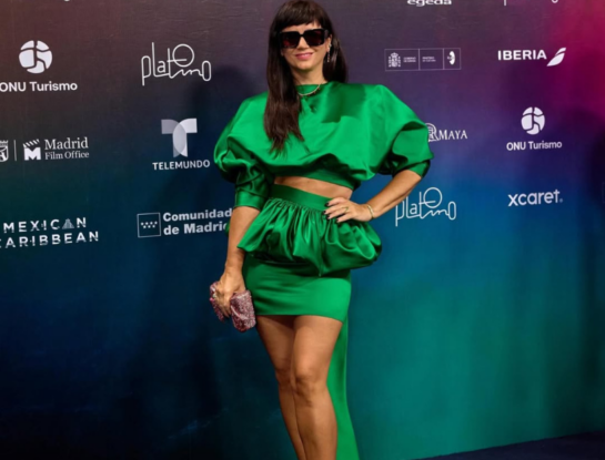 Griselda Siciliani apostó al verde esmeralda y brilló en la alfombra roja de los Premios Platino