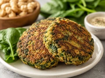 Hamburguesas de garbanzo y espinaca